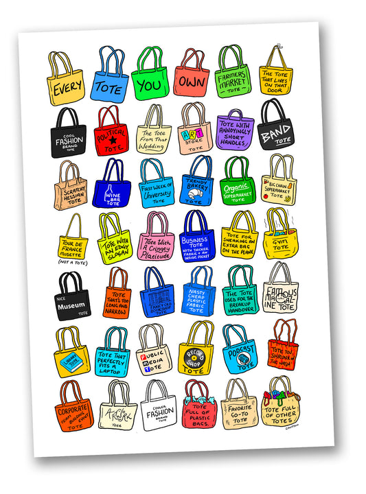 All The Tote Bags - A2 Print