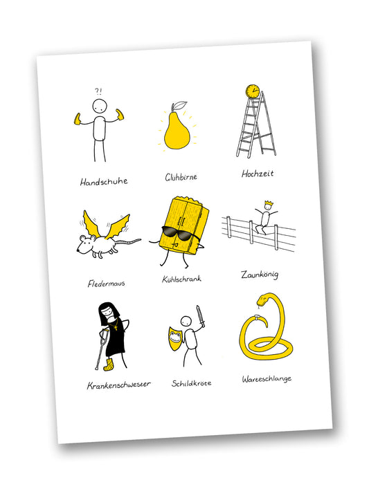 German Words I Love - Signed Print.